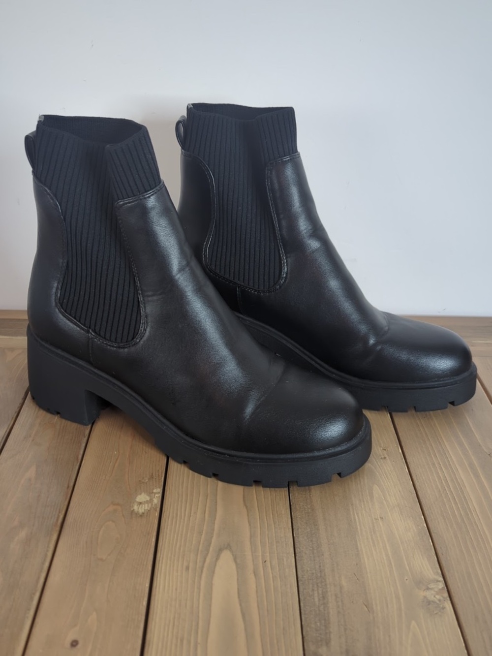 Steve Madden Women’s Black Vegan  Leather Ankle Boots